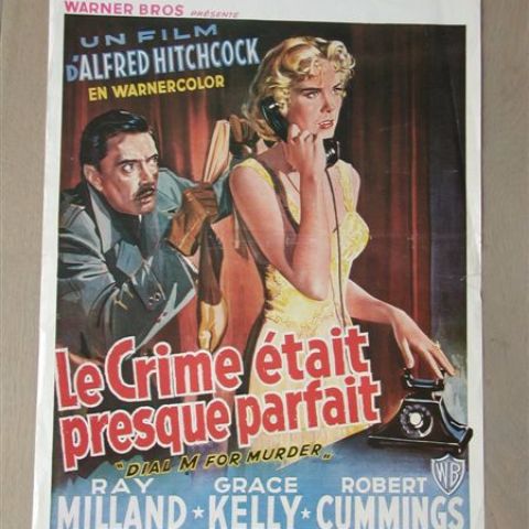 'Le crime etait presque parfait' (Dial M for Murder) (vertical) Belgian affichette